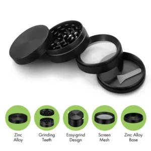 Matte Black 4-Part Metal Grinder, photo 1