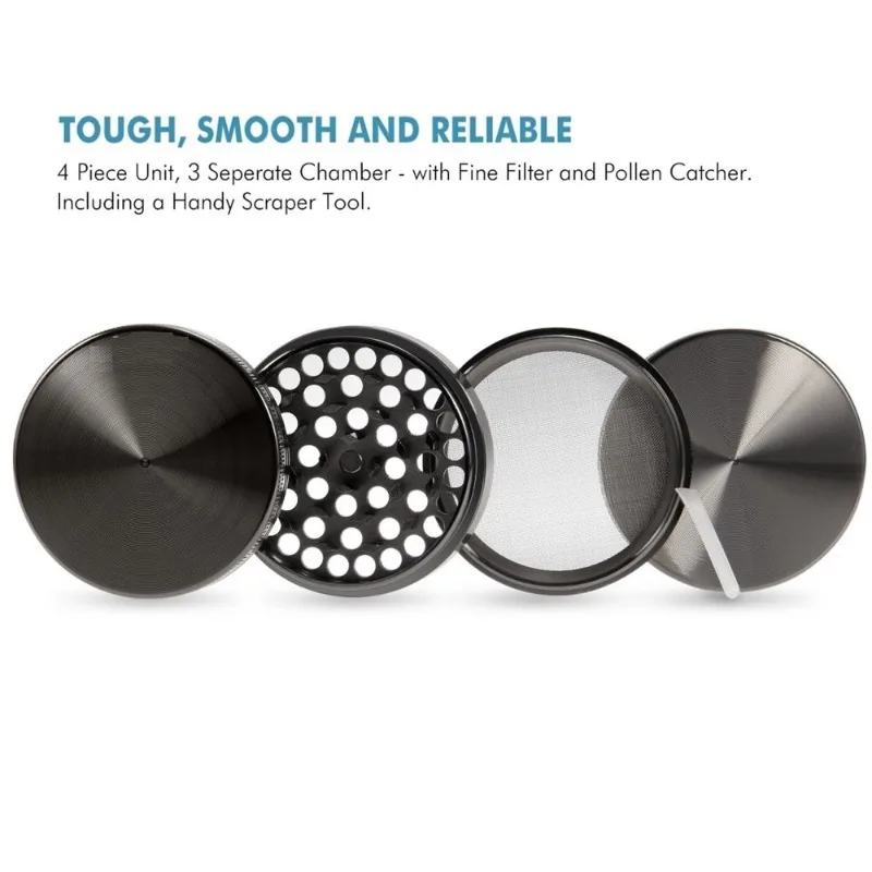 Matte Black 4-Part Metal Grinder, photo 5